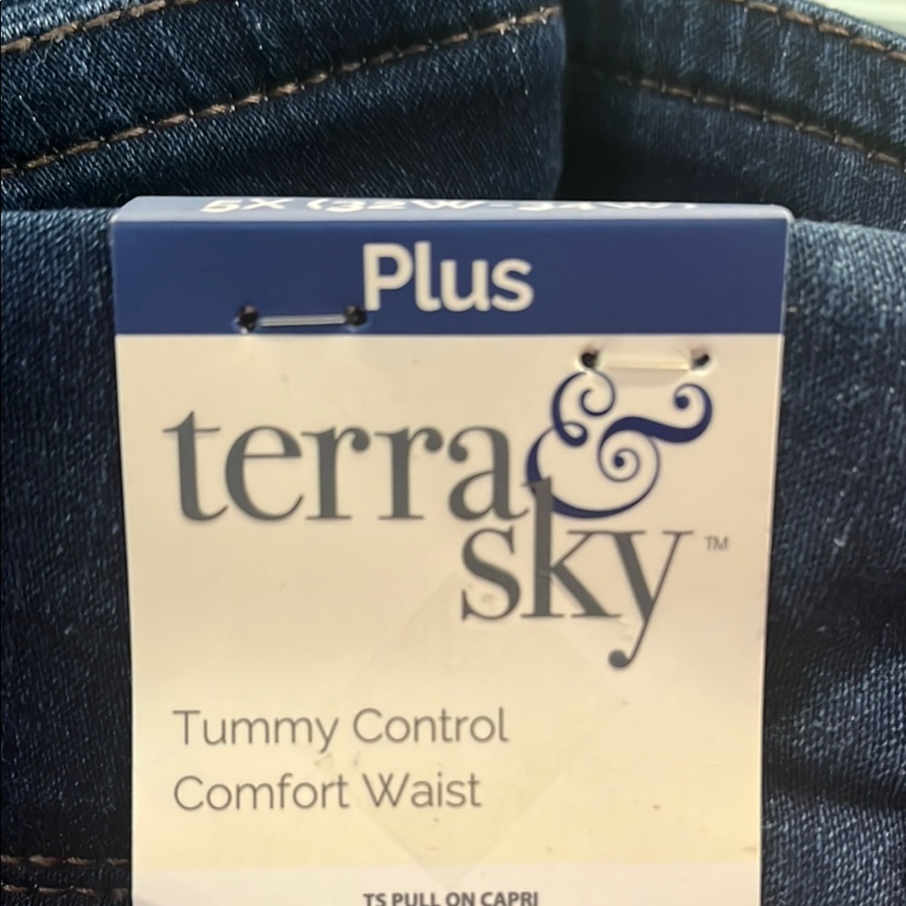 Terra & Sky Plus Size Tummy Control Jeans - Dark Blue